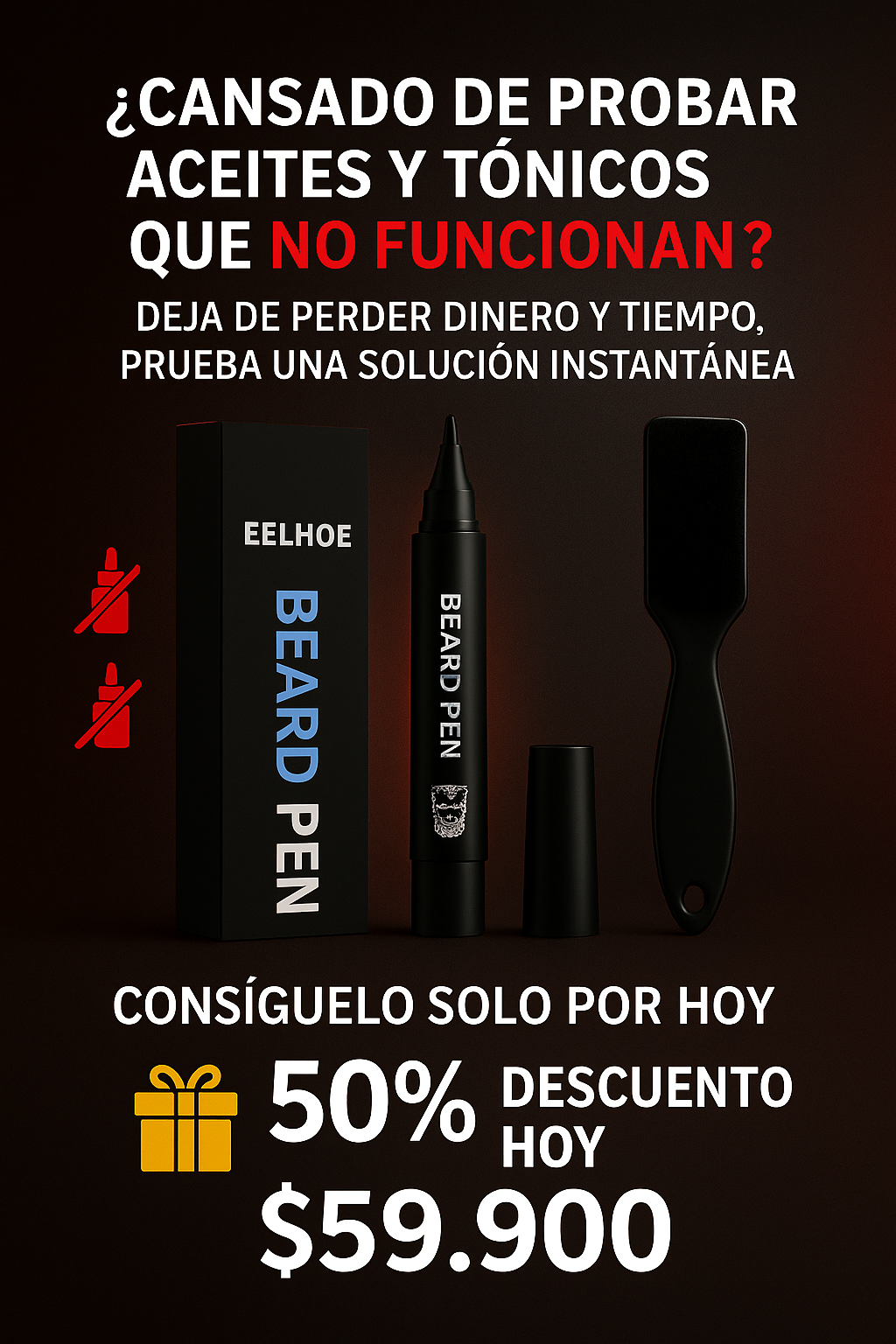 Kit  lápiz de barba con cepillo + regalo sopresa